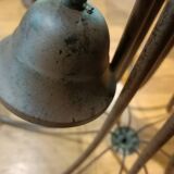 Pair of matte metal chandeliers