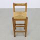Tabourets de bar vintage en chêne et rotin, années 1970, lot de 4