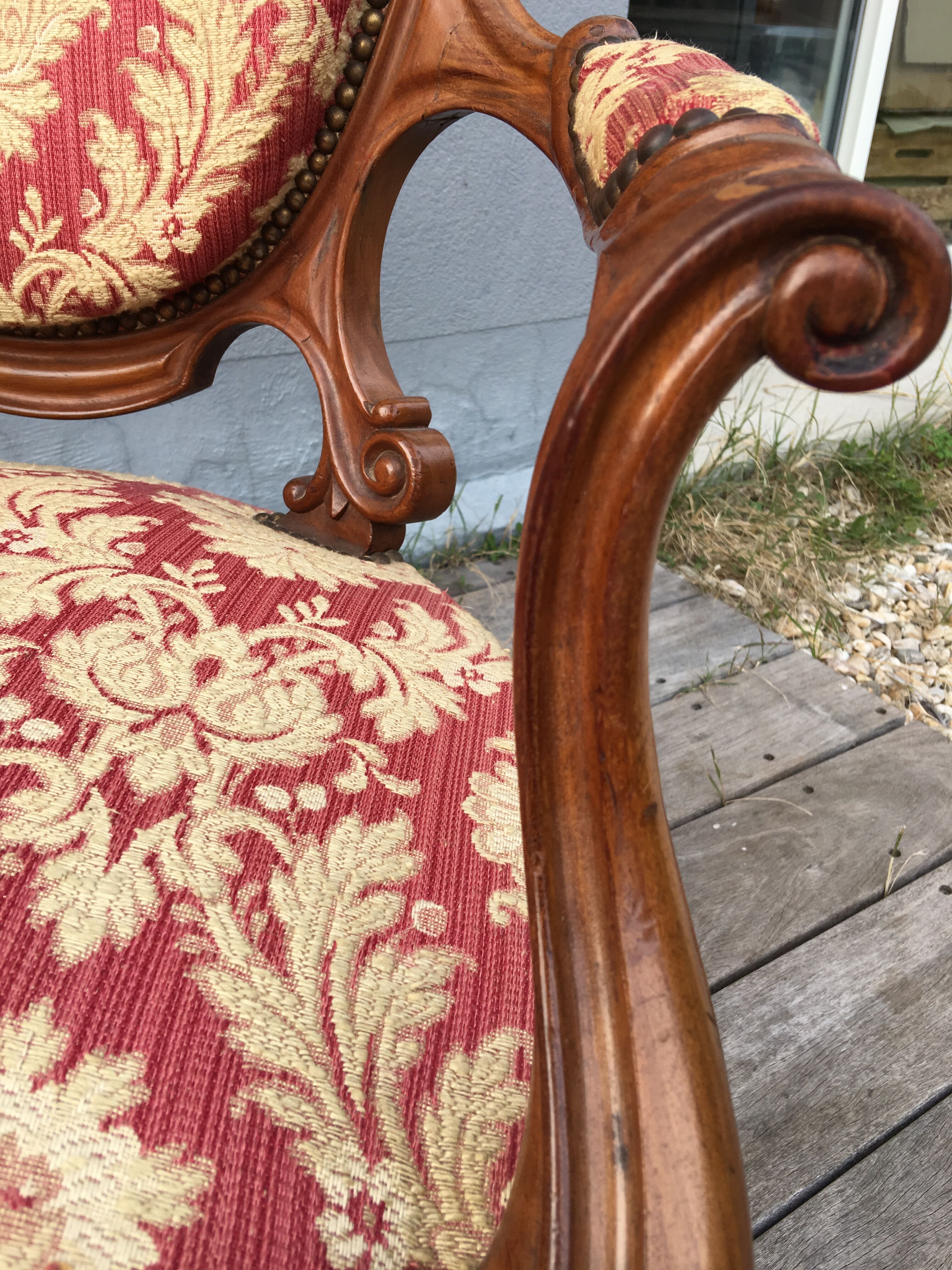 Pair of napoleon III armchairs, 19th century