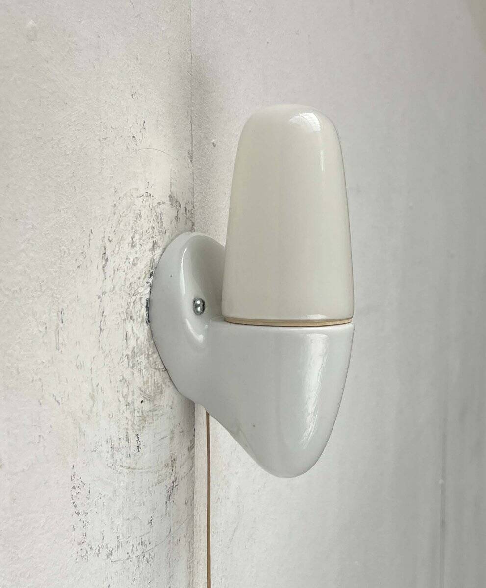 Mid-Century Modern German Ceramic 6065 Sconce by Wilhelm Wagenfeld for Lindner, 1950s