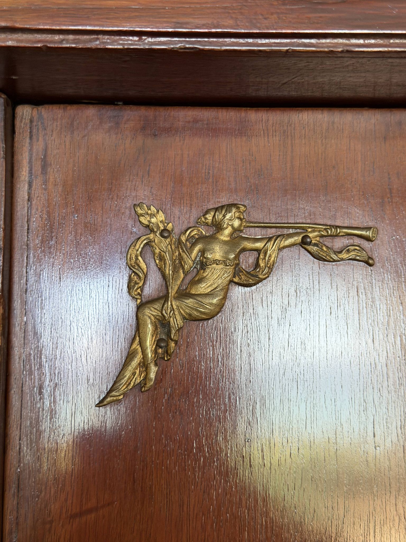 Large antique library from the Empire/Napoleon III period in mahogany and gilded bronze.