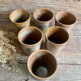 6 stoneware cups Digoin France