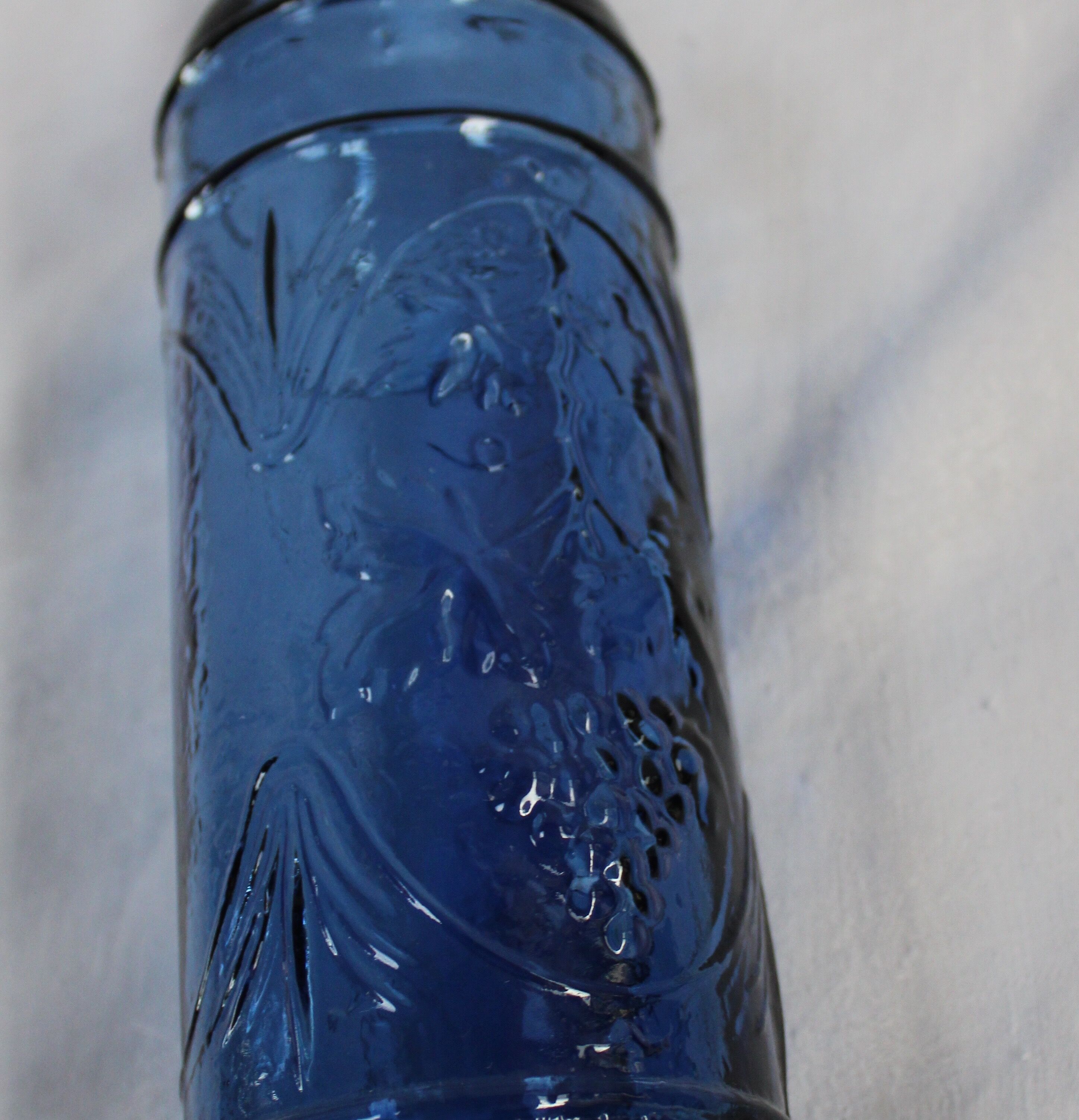 Blue glass bottle