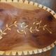 Handmade oriental fruit bowl in thuya wood - vintage marquetry