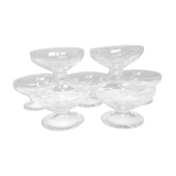 Set of six crystal champagne glasses