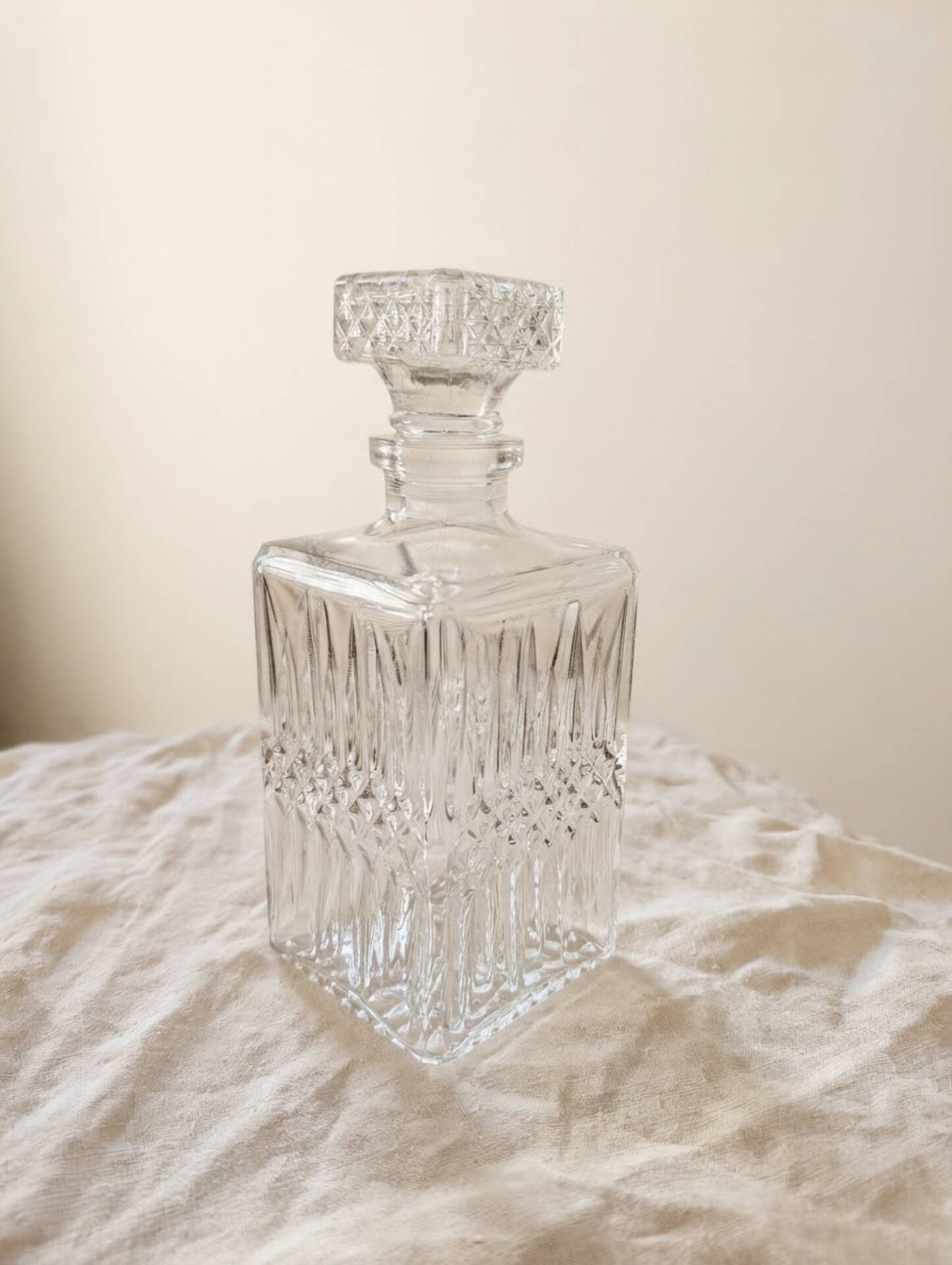 Moulded glass whisky carafe – 1970s