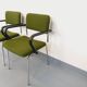 Pair of vintage armchairs in fabric and chrome from the 1970s.