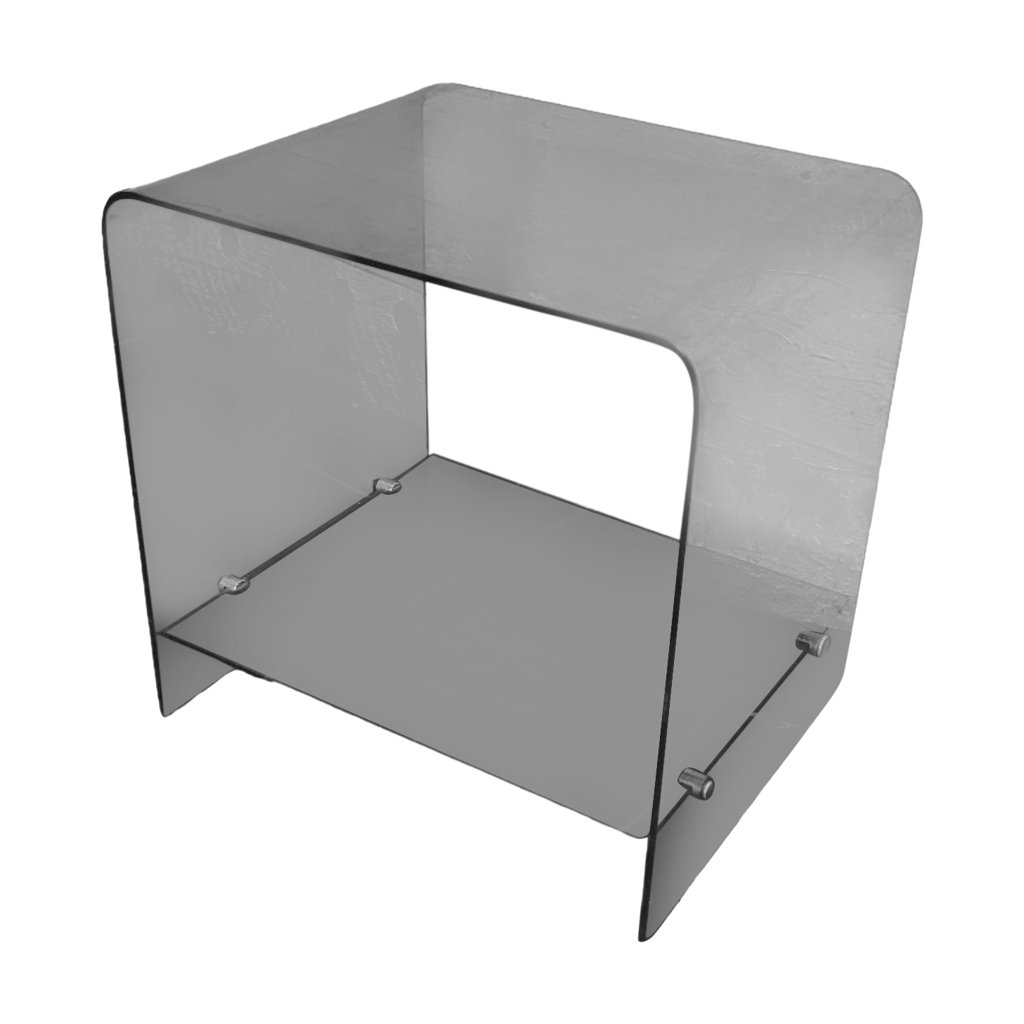 Smoked plexiglass side table from the 70s