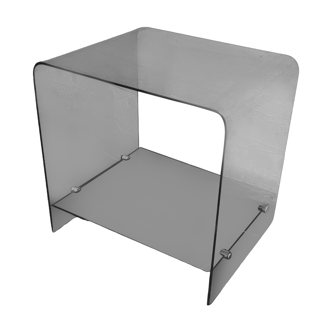 Smoked plexiglass side table from the 70s