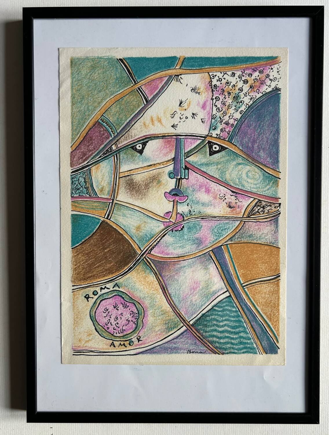 Lithographie originale de Bona, 1990, impression Michel Cassé