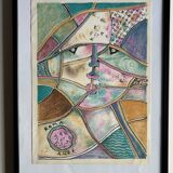 Lithographie originale de Bona, 1990, impression Michel Cassé