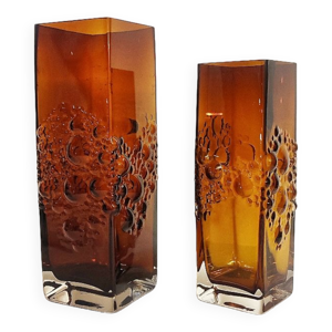 Paire de vases en verre