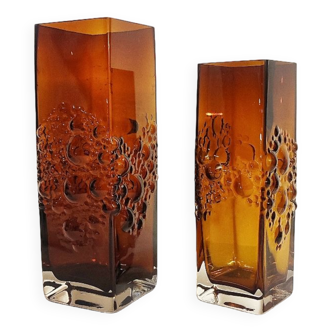 Pair of glass vases Italy 1970s