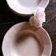 5 assiettes creuses rose Digoin Sarreguemines