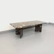 Vintage rectangular coffee table in black marble and smoked glass from the 1970s.