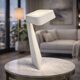 Minimalist design lamp in white ceramic – sculptural piece – st