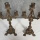 Pair of antique candelabra in patinated bronze spelter