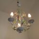 French Vintage 3 Light Pink Lily Flower Cage Style Metal Chandelier 5470