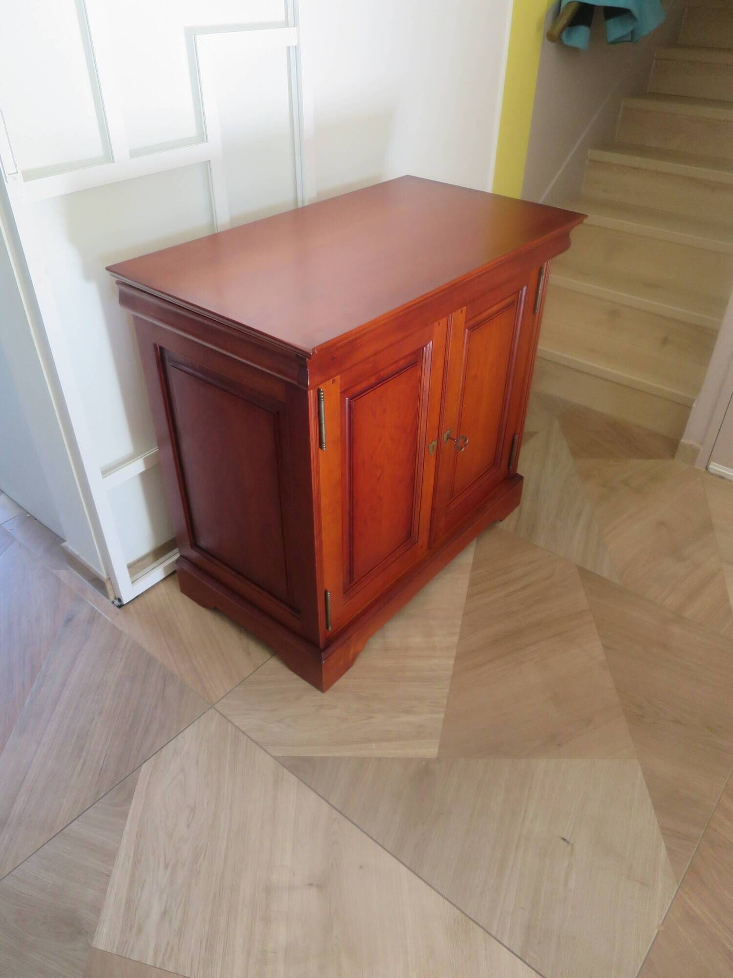 Occasional furniture - TV unit - Rotating tray - Louis Philippe - Solid wood