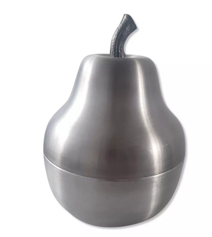 Vintage pear ice bucket in brushed aluminum 60s 70s italy
