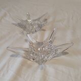 Set of 2 "Daum" starfish candle holders (large model)