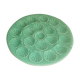 Plat à huîtres en faïence vert aqua/turquoise de Procéram d’époque 1950