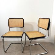 Pair of Marcel Breuer Cesca chairs made in Italy.