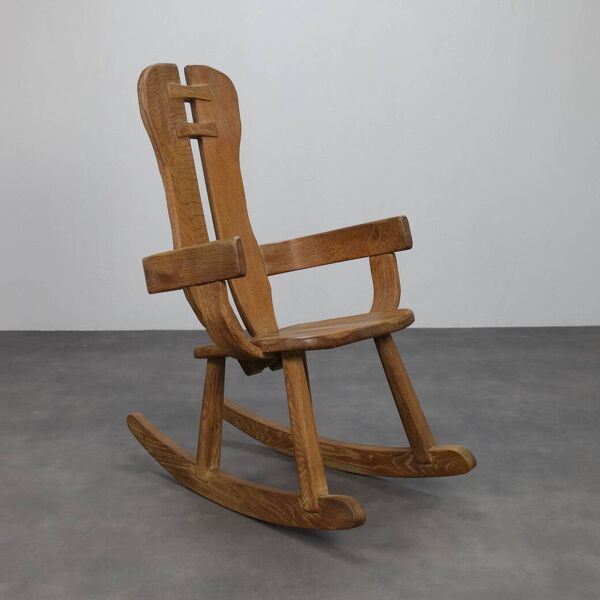 Fauteuil à bascule brutaliste de De Puydt, années 1970