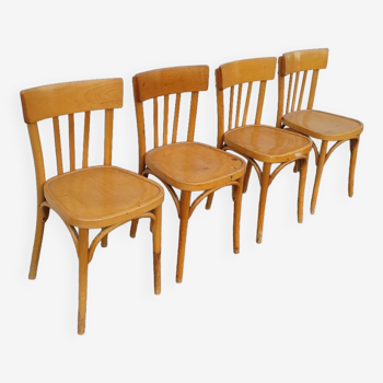 Série de 4 chaises de bistrot restaurant vintage -1950s