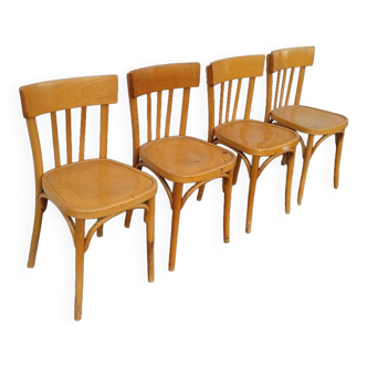 Série de 4 chaises de bistrot restaurant vintage -1950s