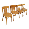 Série de 4 chaises de bistrot restaurant vintage -1950s