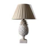Hand-carved alabaster pineapple table lamp, Art Deco, France, Paris, 1930s