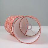 Set of 2 ceramic bedside lamps with paisley pattern shade.