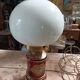 Lampe salle salon verre rouge opaline blanc