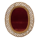 Oval rattan mirror style Franco Albini - 1960's