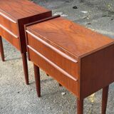 Vintage Danish teak bedside tables, 1964, set of 2