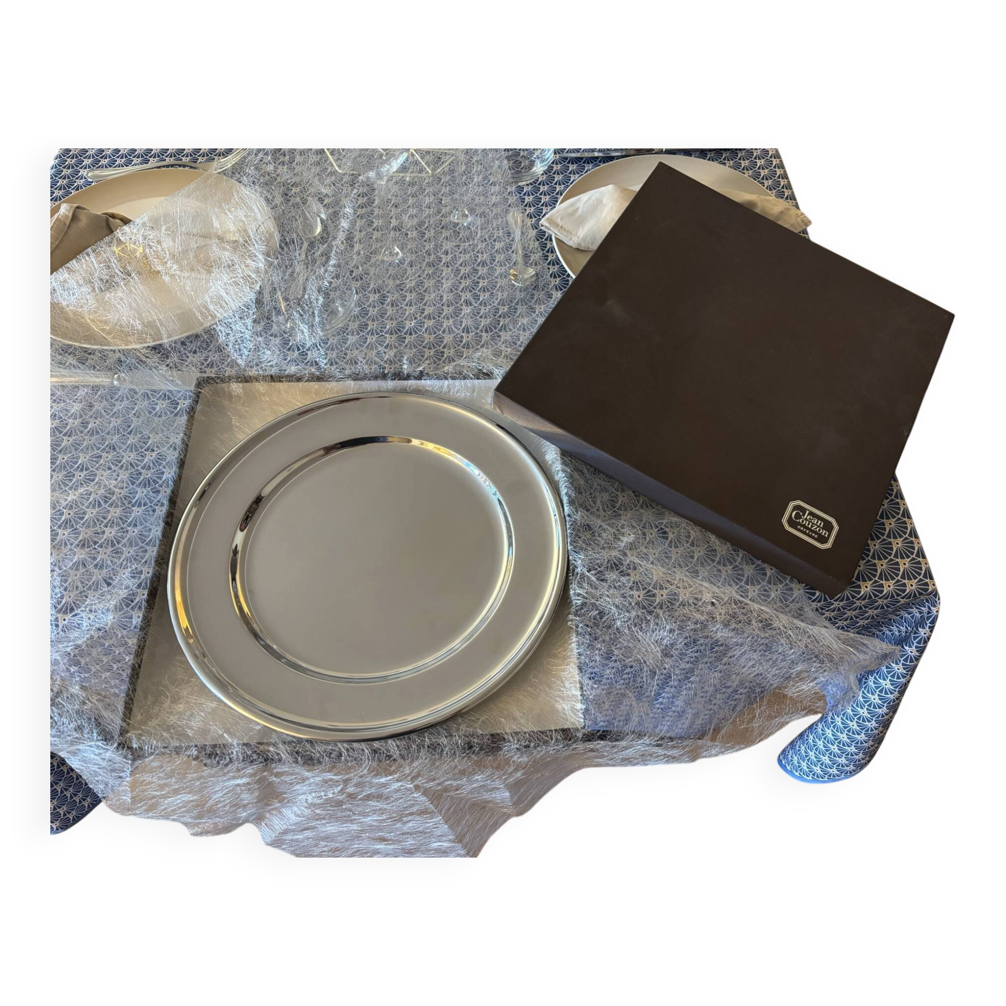 Round serving dish Jean Couzon in 18/10 stainless steel – France