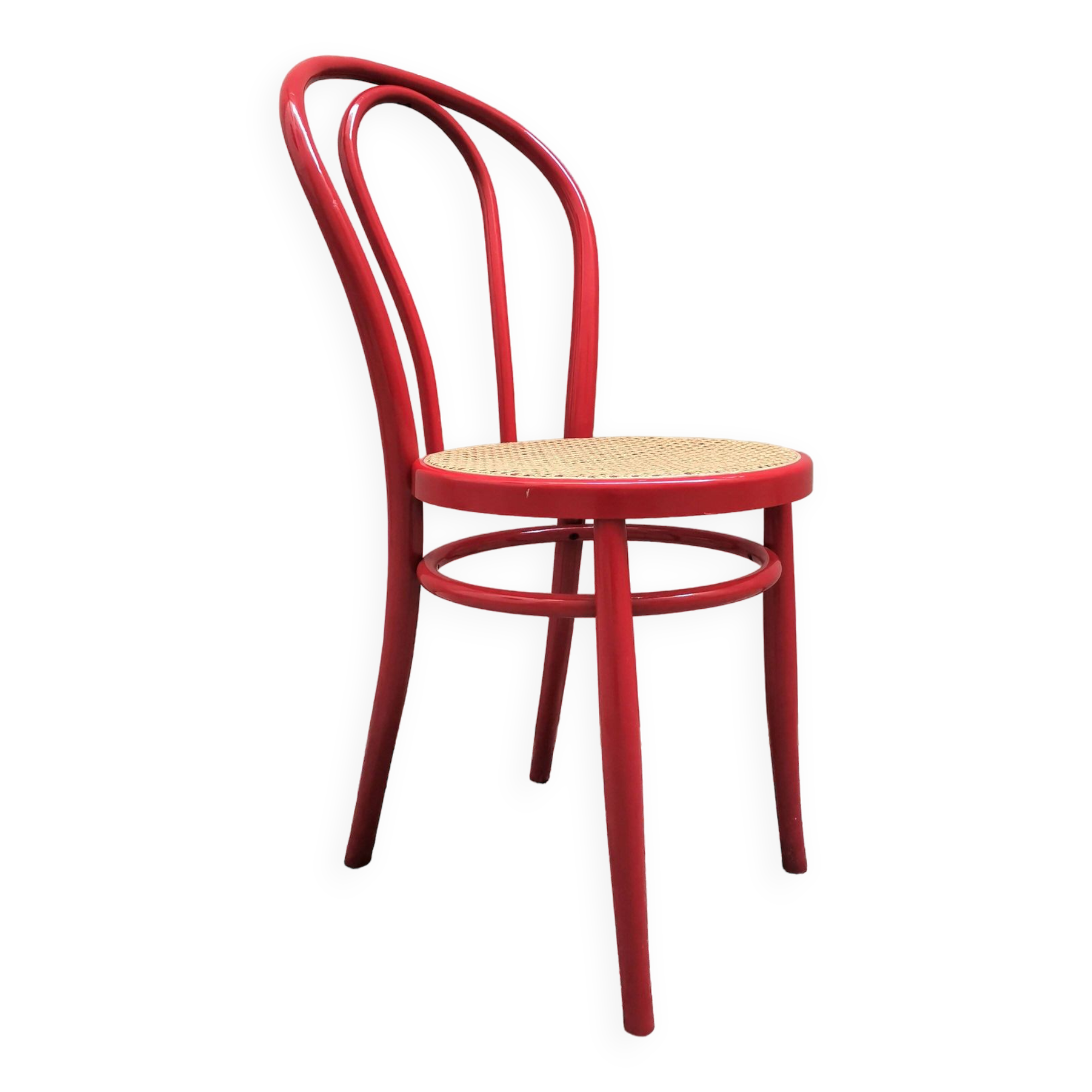 Chaise de salle à manger rouge, années 1980