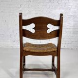 Set of 4 1950s farmhouse and country style chairs in oak with p seat