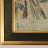 Original Oil on Canvas – “Village” (Attributed to H. Benneth) – Framed