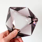 Faceted glass trinket dish, Murano, 1960s, amethyst color