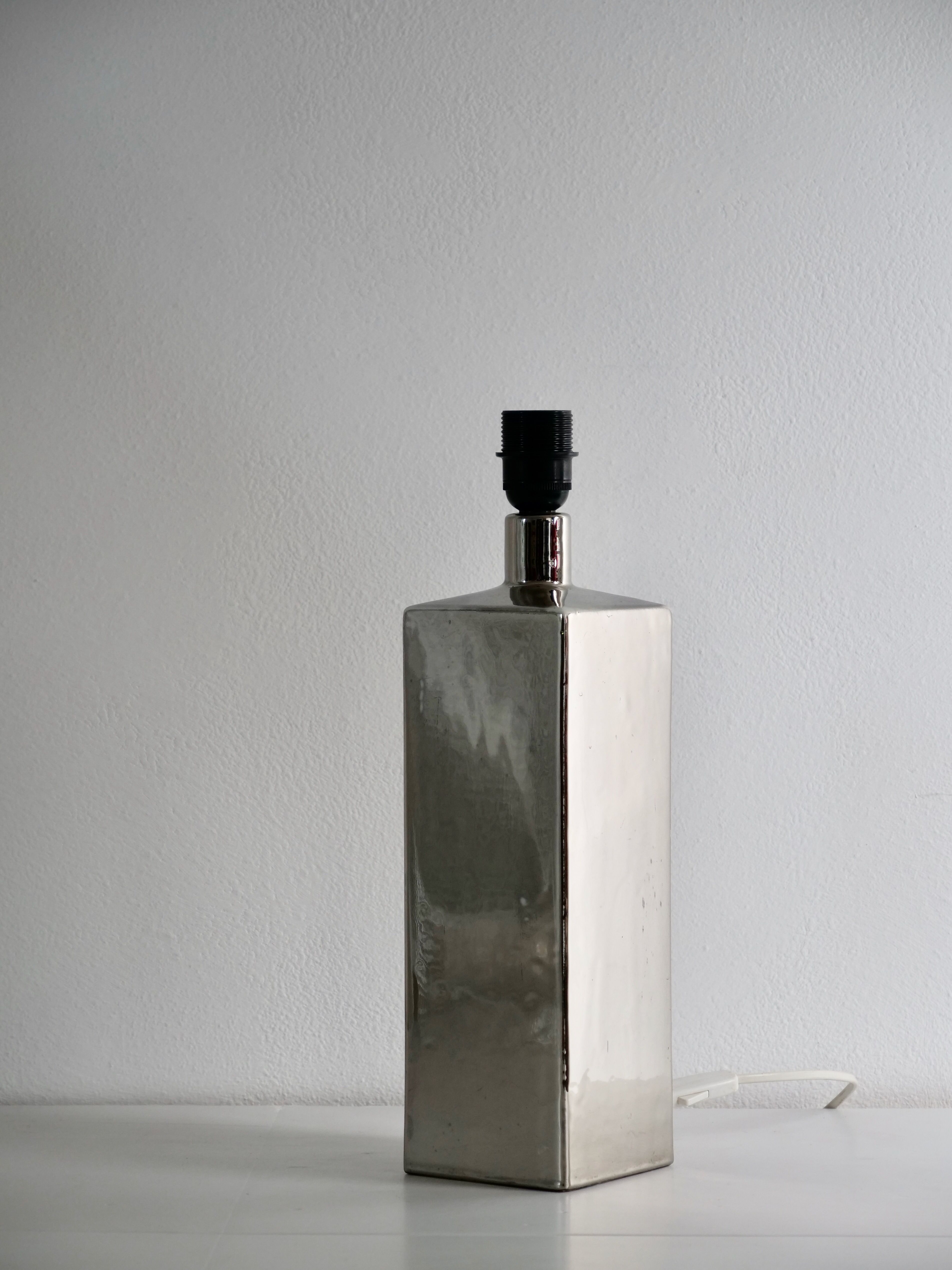 Italian design lamp in chrome ceramic