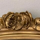 Oval mirror 30s gilded wood 80x62cm