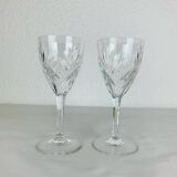 2 large stemmed glasses, Chantilly model by Saint Louis, crystal