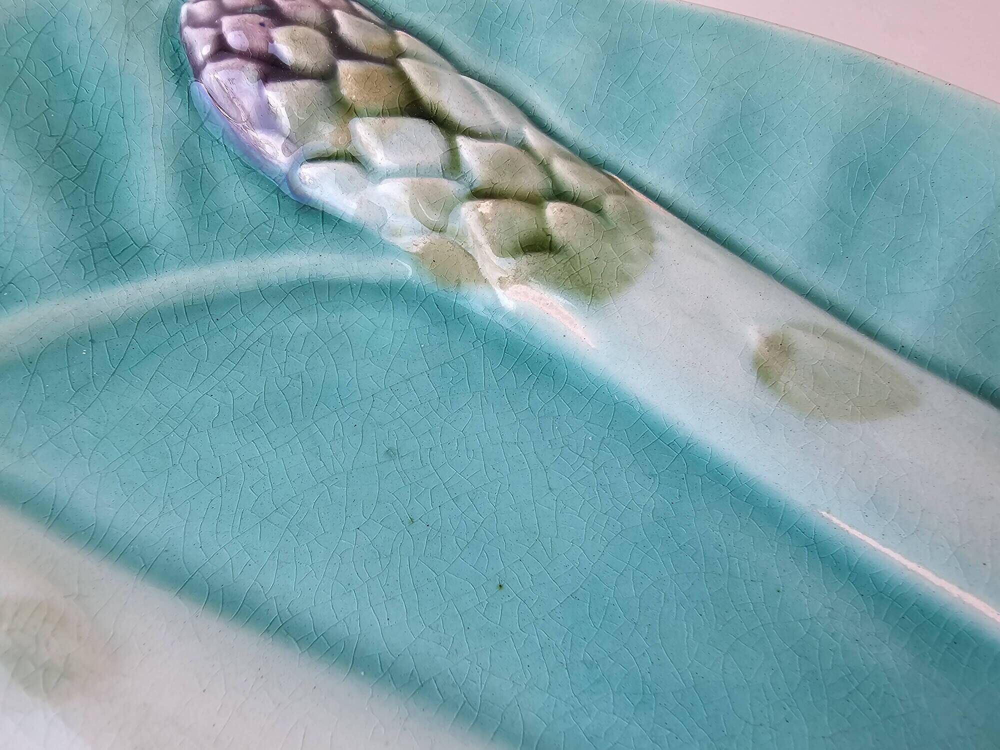 Asparagus plate Lunéville Keller and Guérin - Art Nouveau