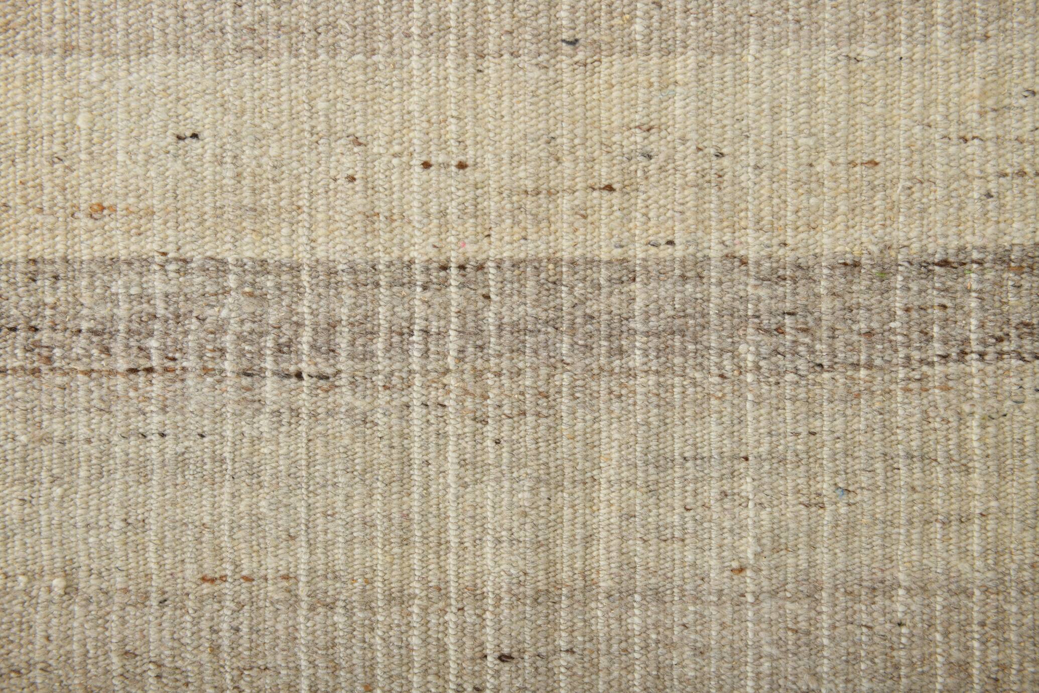 Tapis kilim de couloir en jute beige et marron