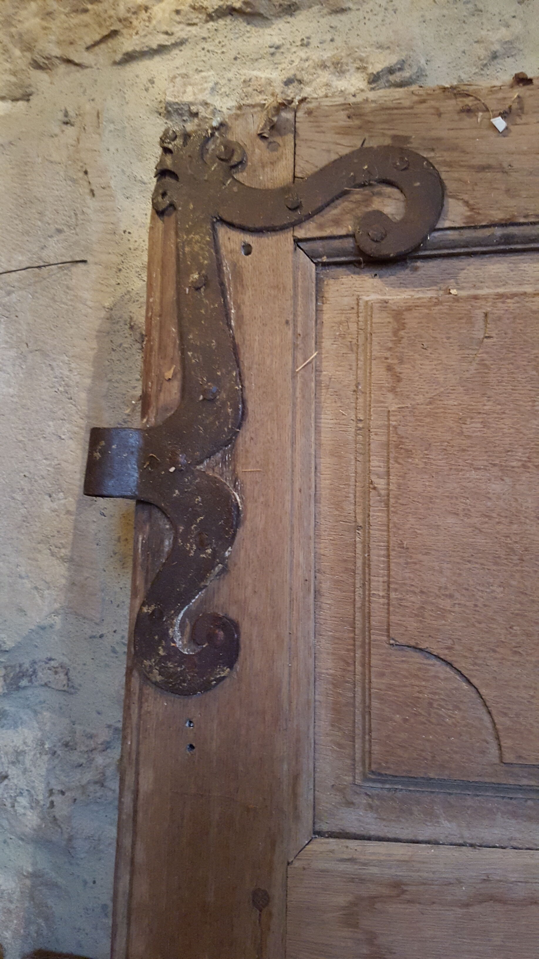 Old door eighteenth coffered fittings