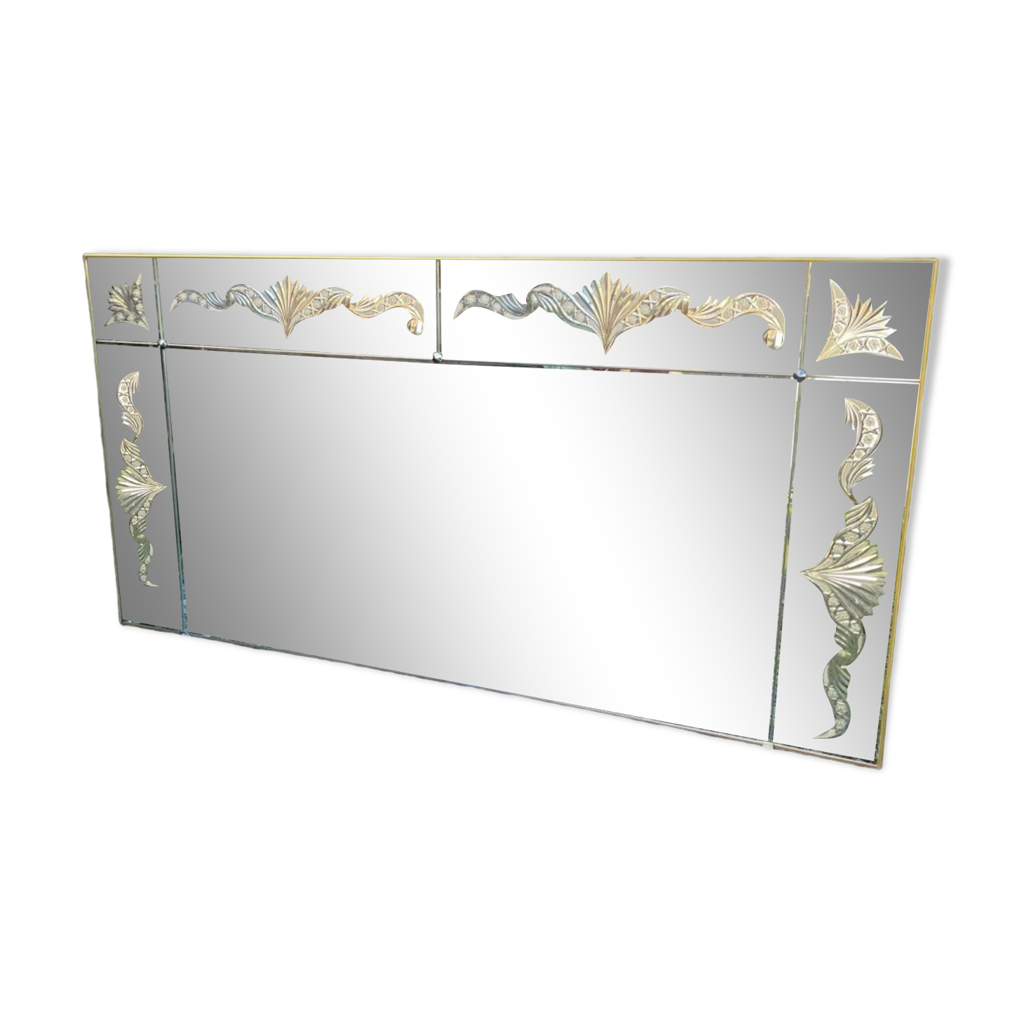 Vintage art deco cut glass bistro venetian mirror