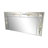 Vintage art deco cut glass bistro venetian mirror