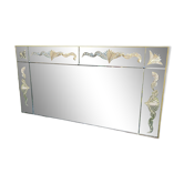 Vintage art deco cut glass bistro venetian mirror